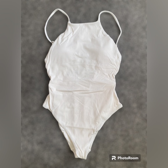 Andie Other - Andie The Asbury Ribbed One Piece Swimsuit High neck Adjustable strap NWT Size M
